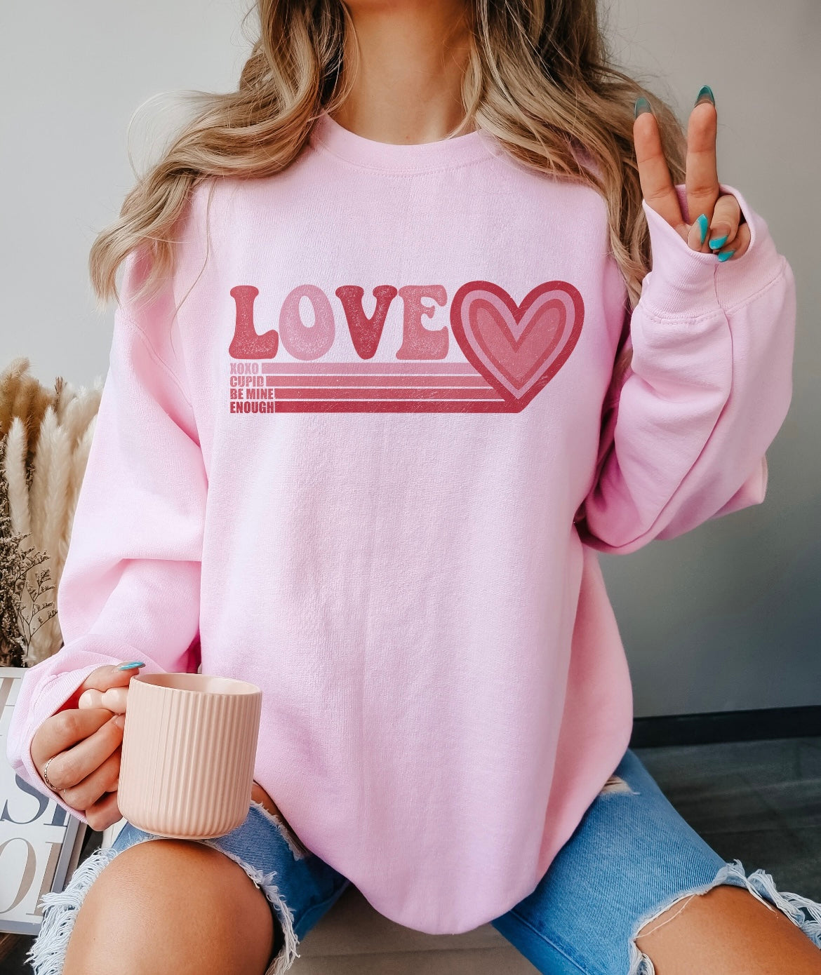 Love, xoxo, Cupid, be mine sweatshirt