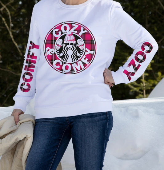 Dark pink plaid cozy & comfy sweatshirt