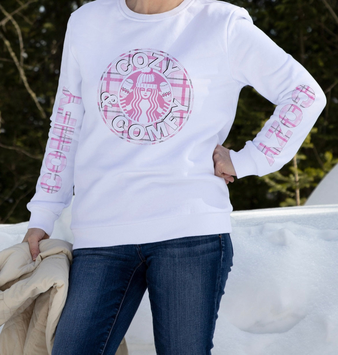 Pink plaid Cozy & Comfy sweatshirt