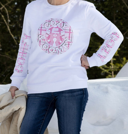 Pink plaid Cozy & Comfy sweatshirt