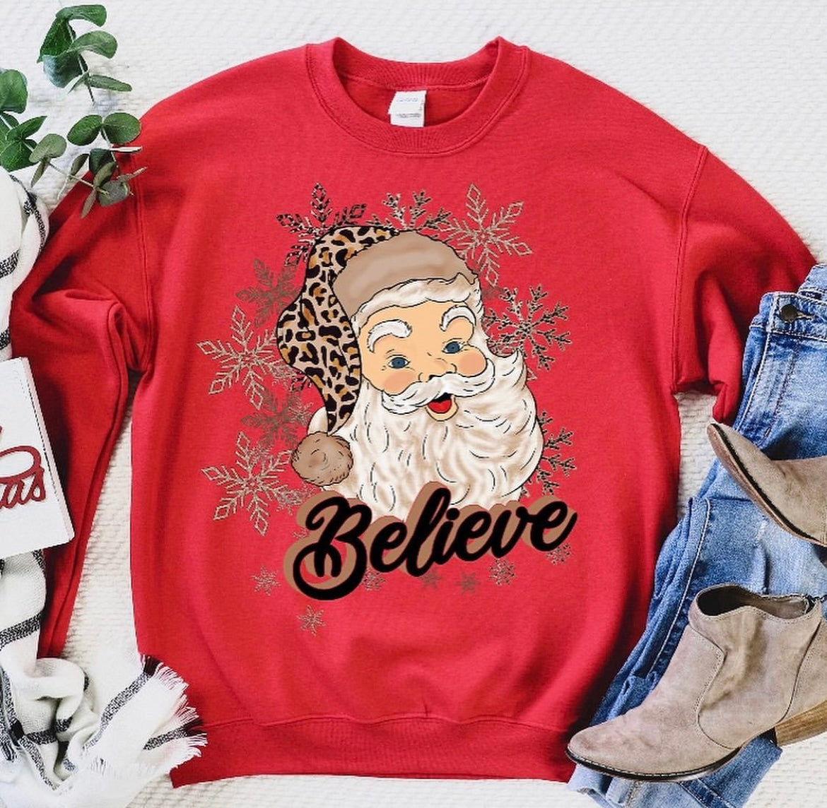 Believe (Santa) sweatshirt red