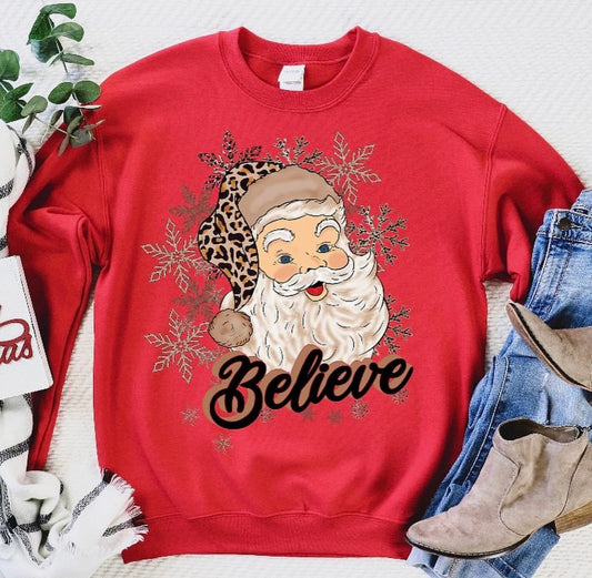 Believe (Santa) sweatshirt red